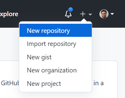 Create new repository on GitHub